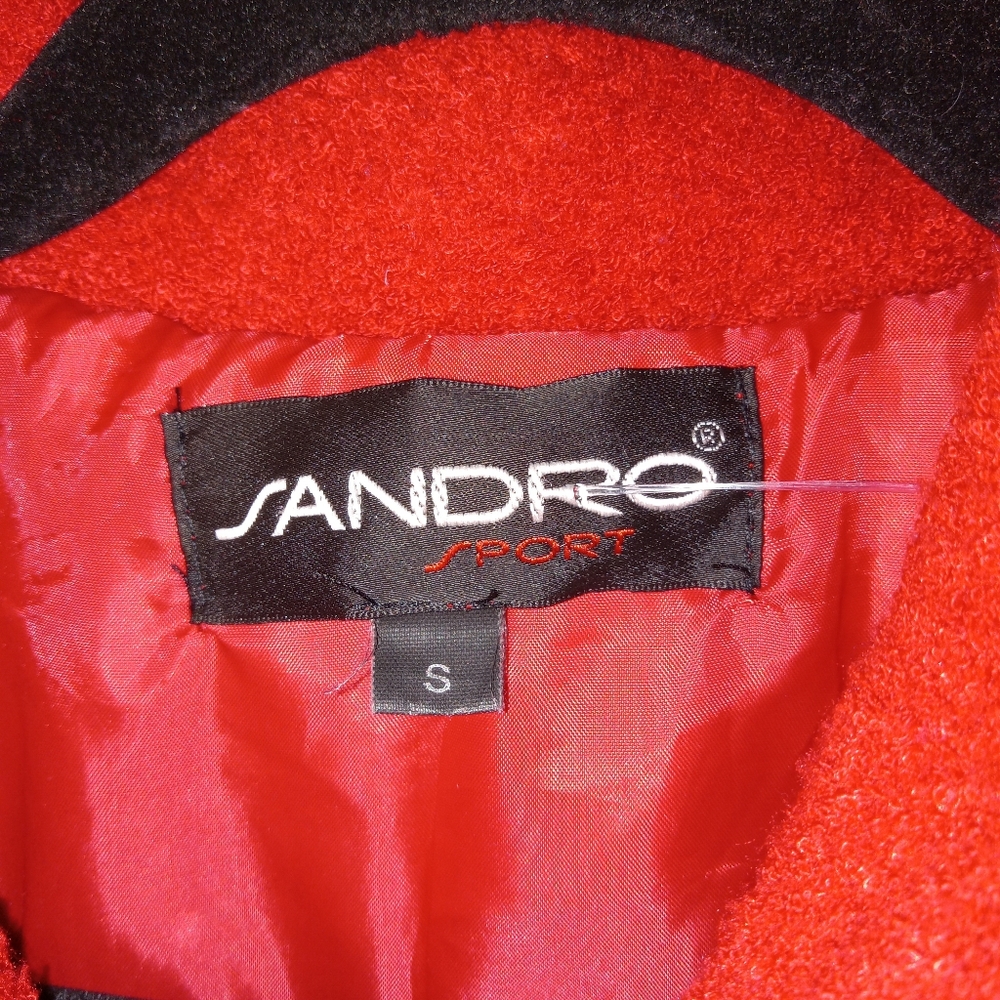Nwot Sandro Sport Vintage Red Teddy Lined Blazer Small - Picture 4 of 12